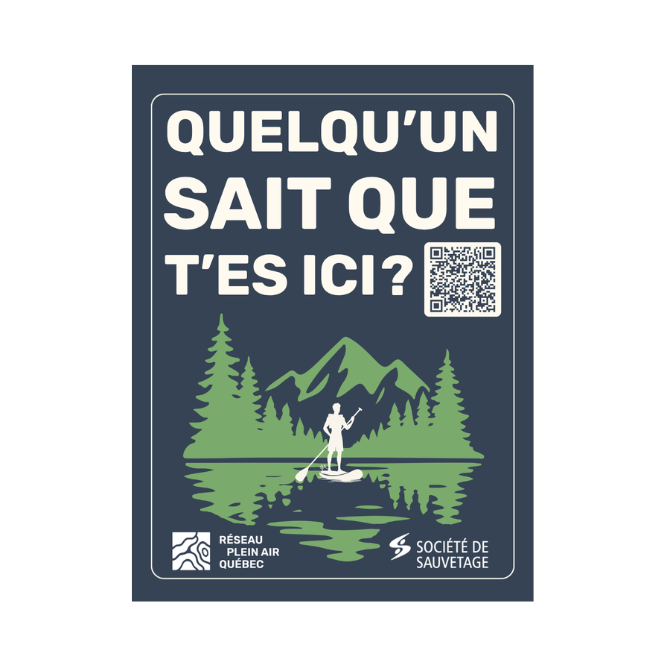 Autocollant sécurité plein air quelqu’un sait que t’es ici