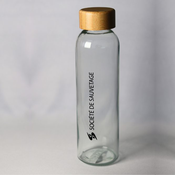 Bouteille eau en verre Société de sauvetage